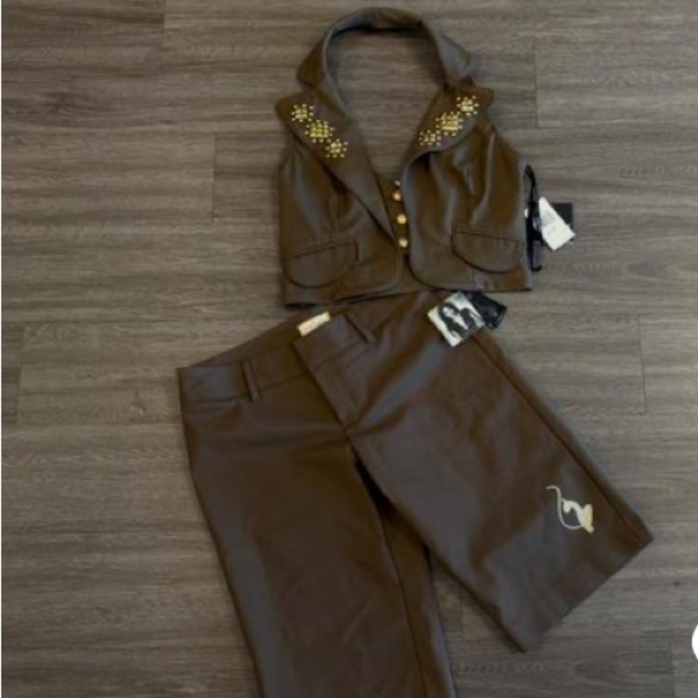 Baby Phat Brown Jumpsuit with Gold Accents